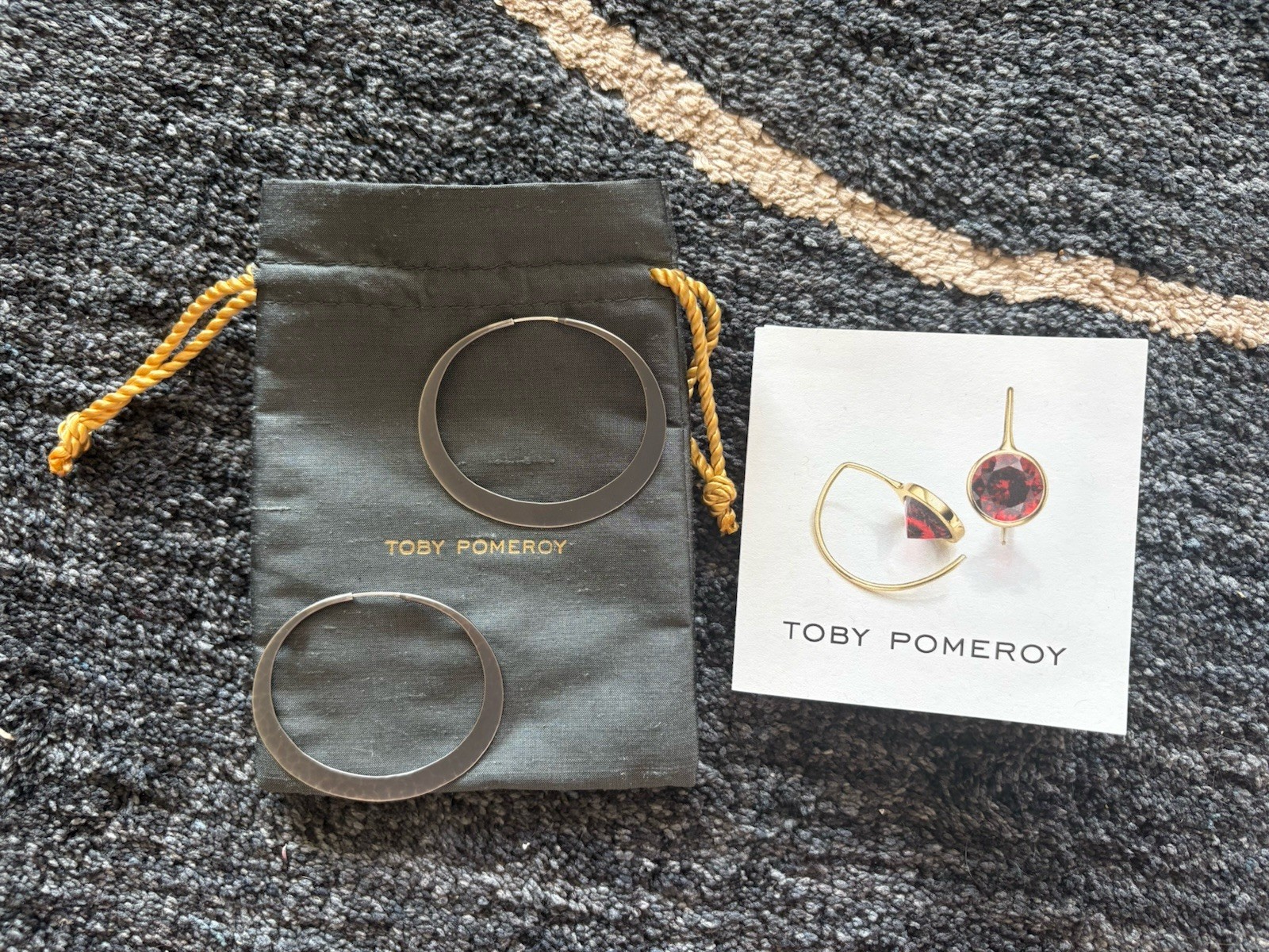 Toby Pomeroy 55mm Eclipse Hoops Blackened Ecosilver Matte Earrings