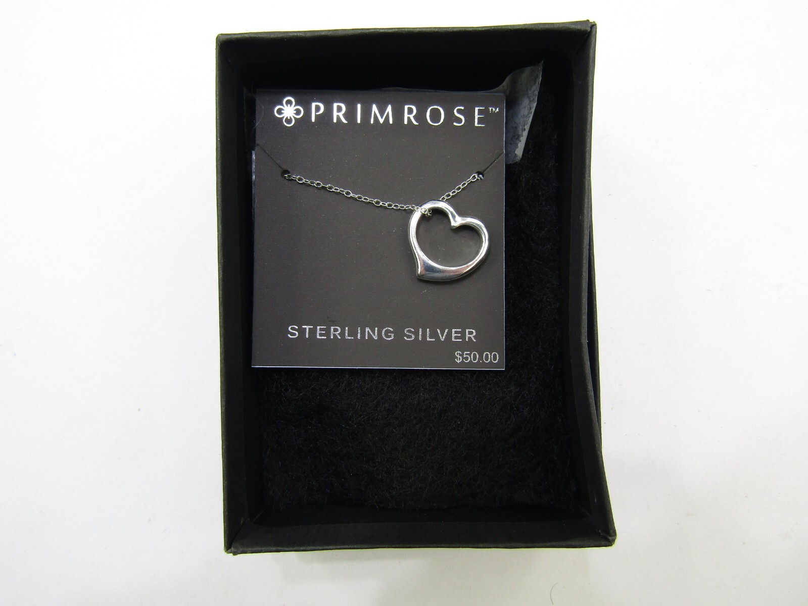 Primrose Sterling Silver Necklace Simple Heart Thin Chain Link Jewelry New