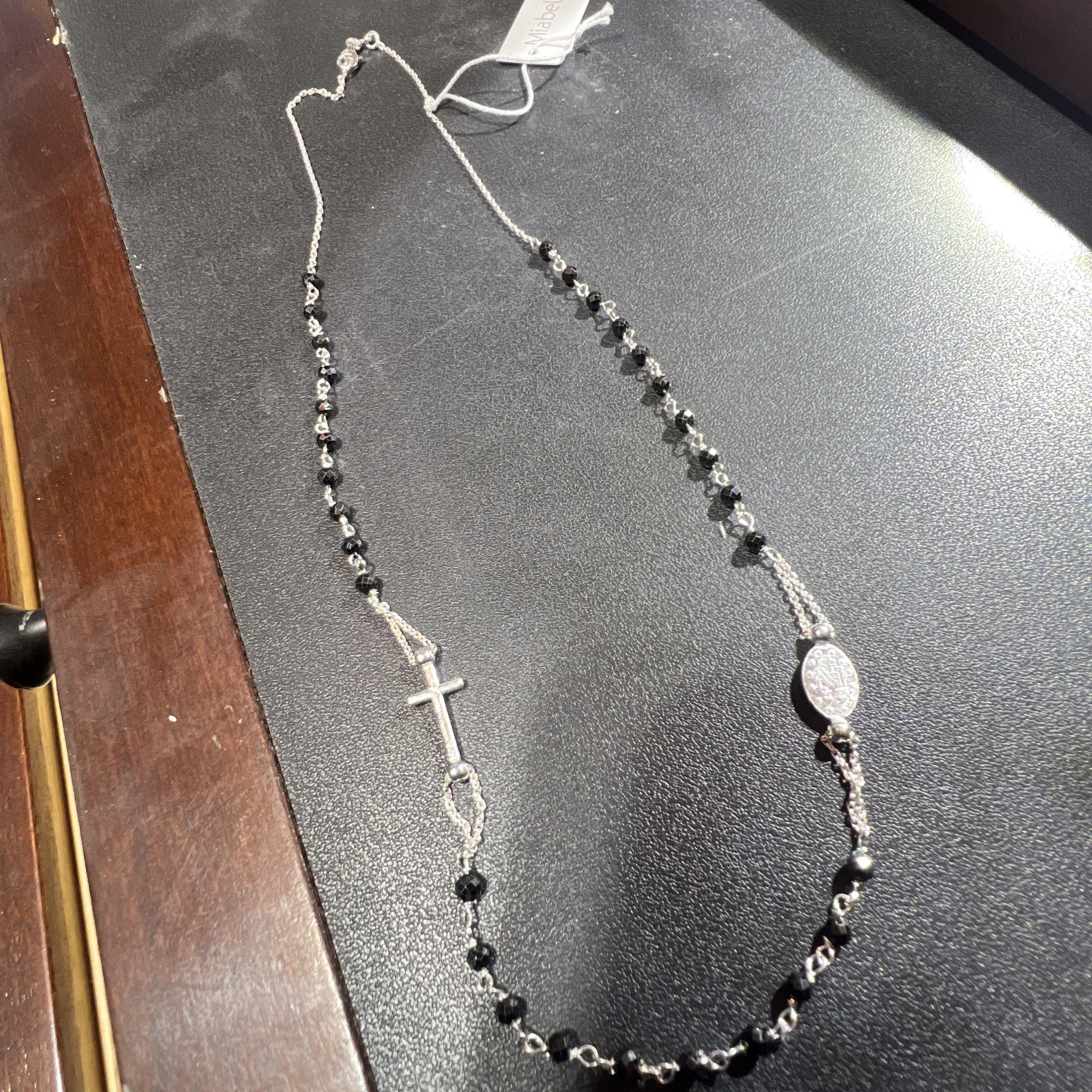 Miabella Sterling Silver Italian Rosary Choker Necklace