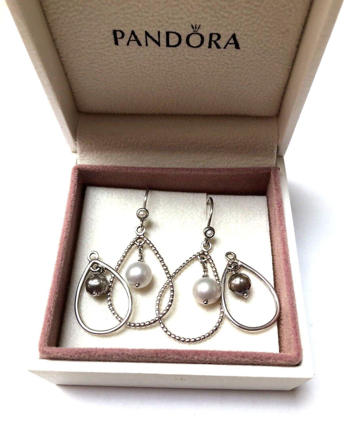 RETIRED Authentic PANDORA Pearl Earring Collection w/Box!