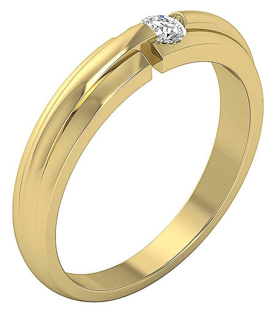 Solitaire Anniversary Ring I1 G 0.20 Ct Genuine Diamond 14K Gold White Bezel Set
