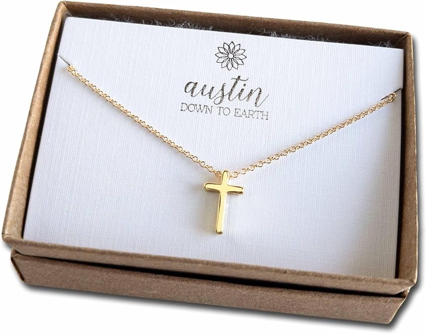 14K Gold Cross Necklaces for Women Gold Cross Chain Minimalist Cross Pendant Sma