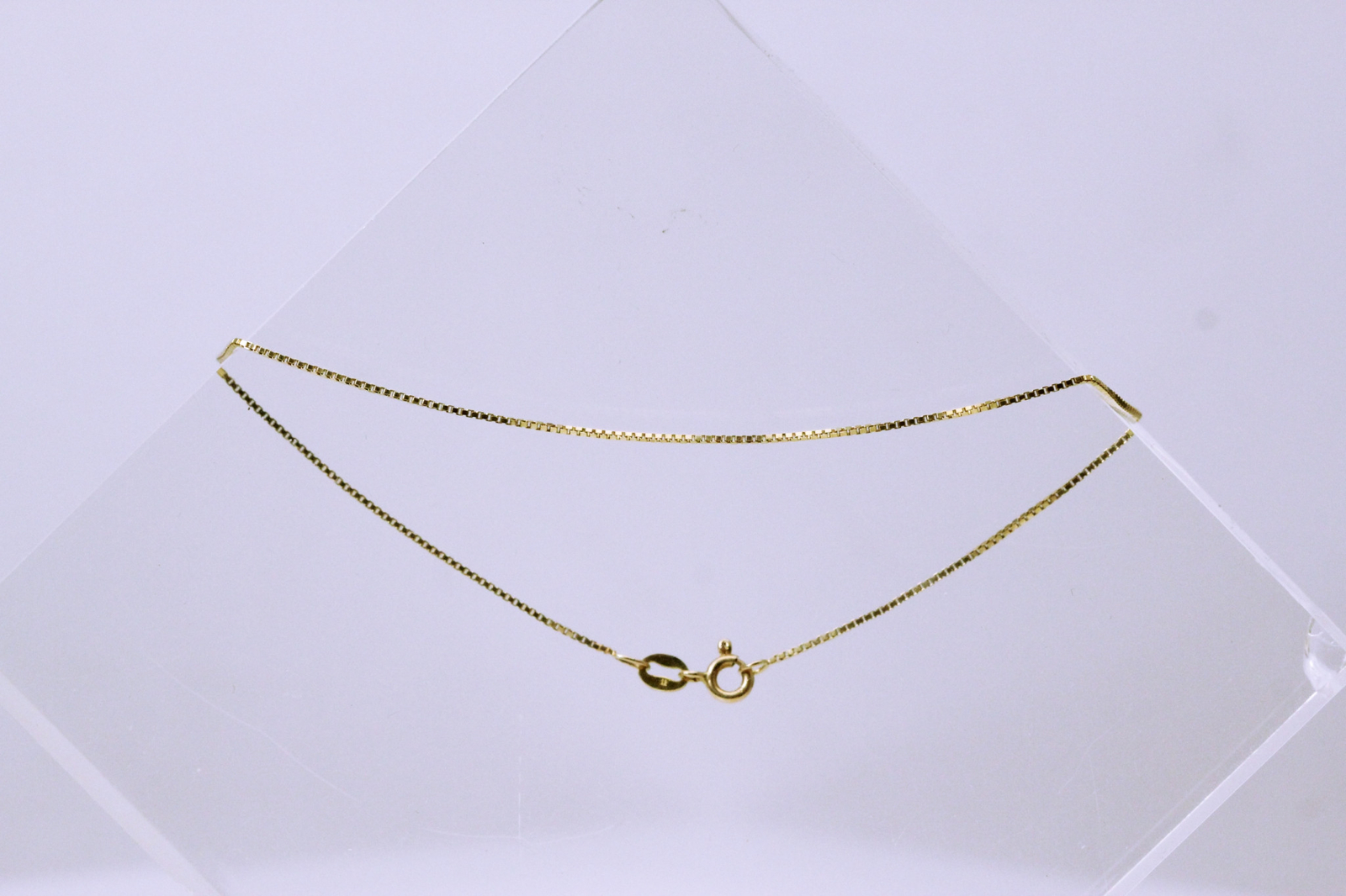 14K Yellow Gold 9 1/2″ Long Thin Box Chain Anklet 1.2 Grams (BR4871)