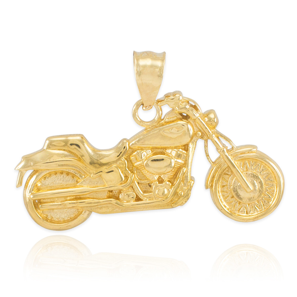 Gold Motorcycle Pendant Necklace(Available In Yellow/Rose/White Gold)