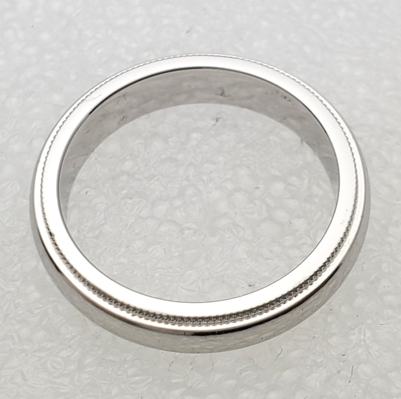 Tiffany & CO. 950 Platinum 4mm Milgrain Band Size 6.5 Ring 8.4g