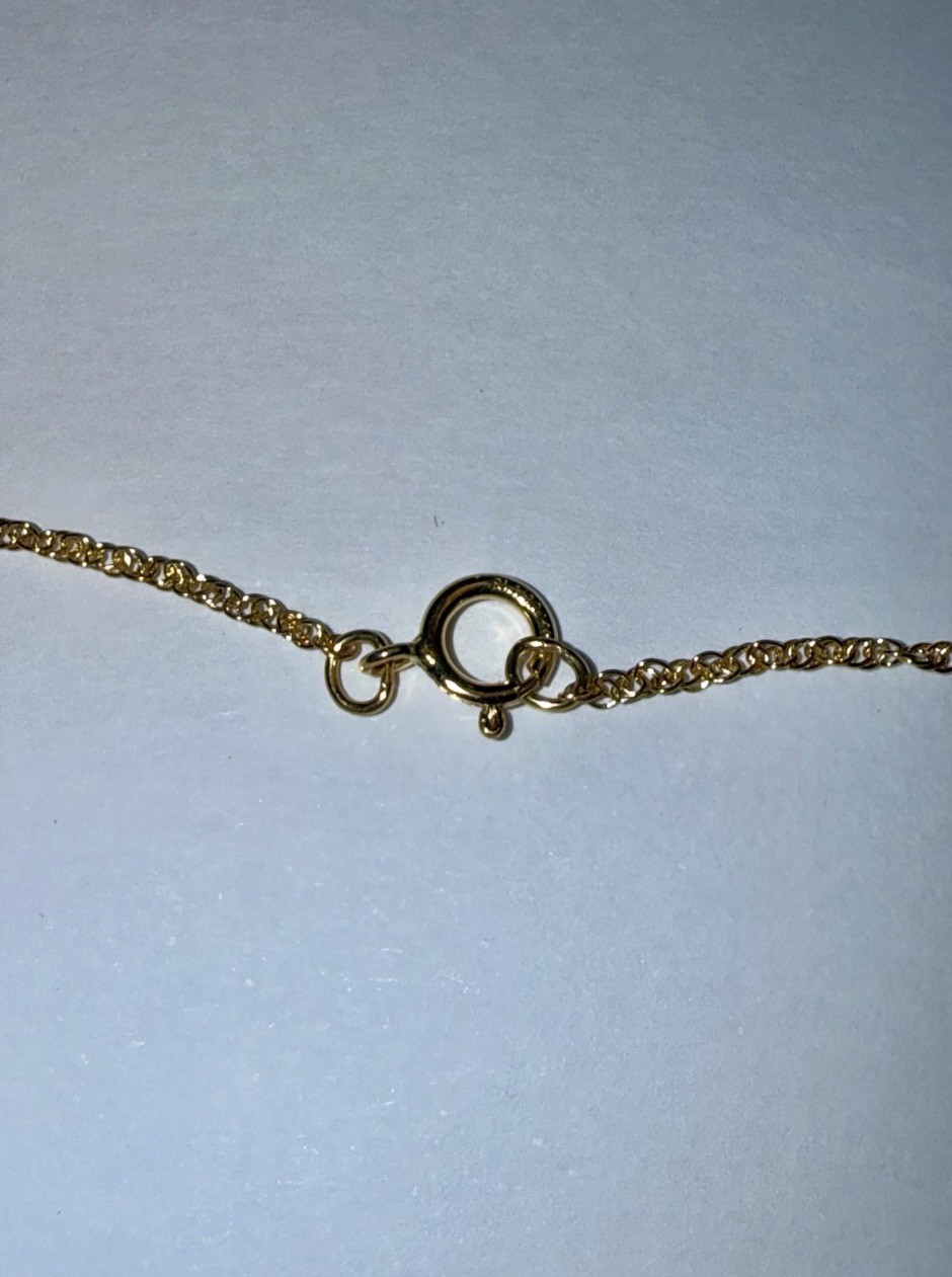 ESTATE Solid 10K Gold Colored Enamel Jesus Circle Pendant Chain Necklace 18”