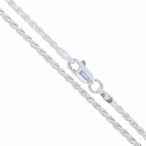 2MM Solid 925 Sterling Silver Italian DIAMOND CUT ROPE CHAIN Necklace Italy