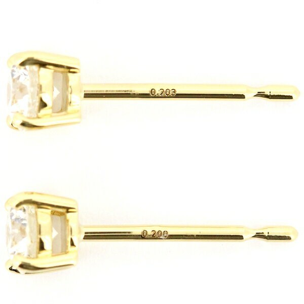 0.403ct Diamond Stud Earrings F/D VVS2 Very Good Cut K18 Yellow Gold