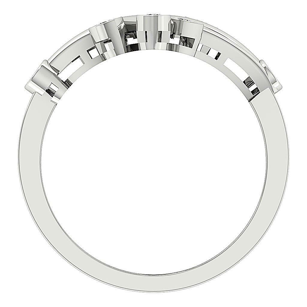 Wedding Ring Round Cut Diamond VVS1 F 0.35 Ct 14K White Gold Bezel Set 19.30mm