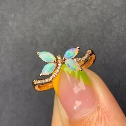 2Ct Marquise Cut Lab Created Fire Opal Womens Ring 14k Yellow Gold Plated Silver