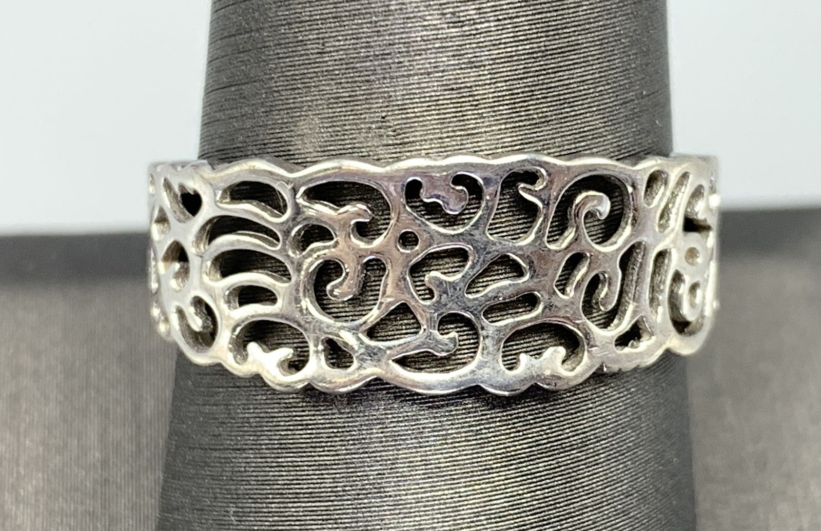 Sterling Silver Open Scrollwork Band Ring-Sz. 9