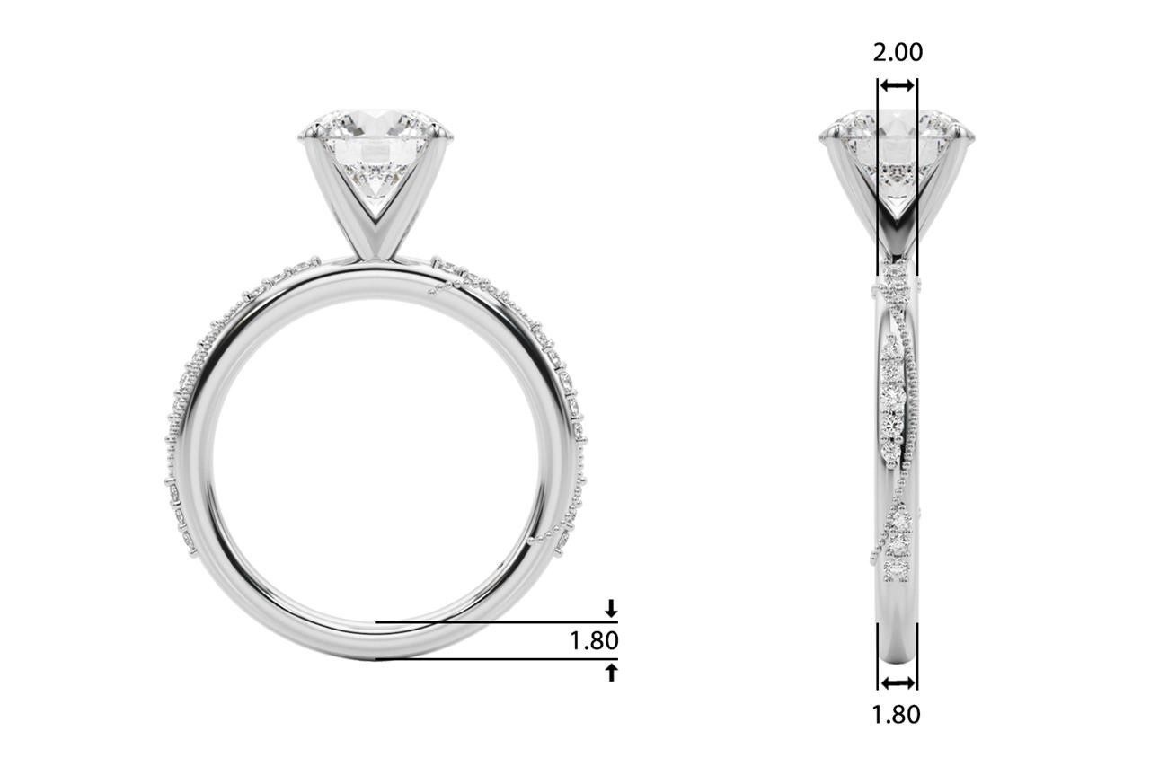 Twisting Contemporary Engagement Ring VS F 1.15 Carat Lab Grown Diamond 14K Gold