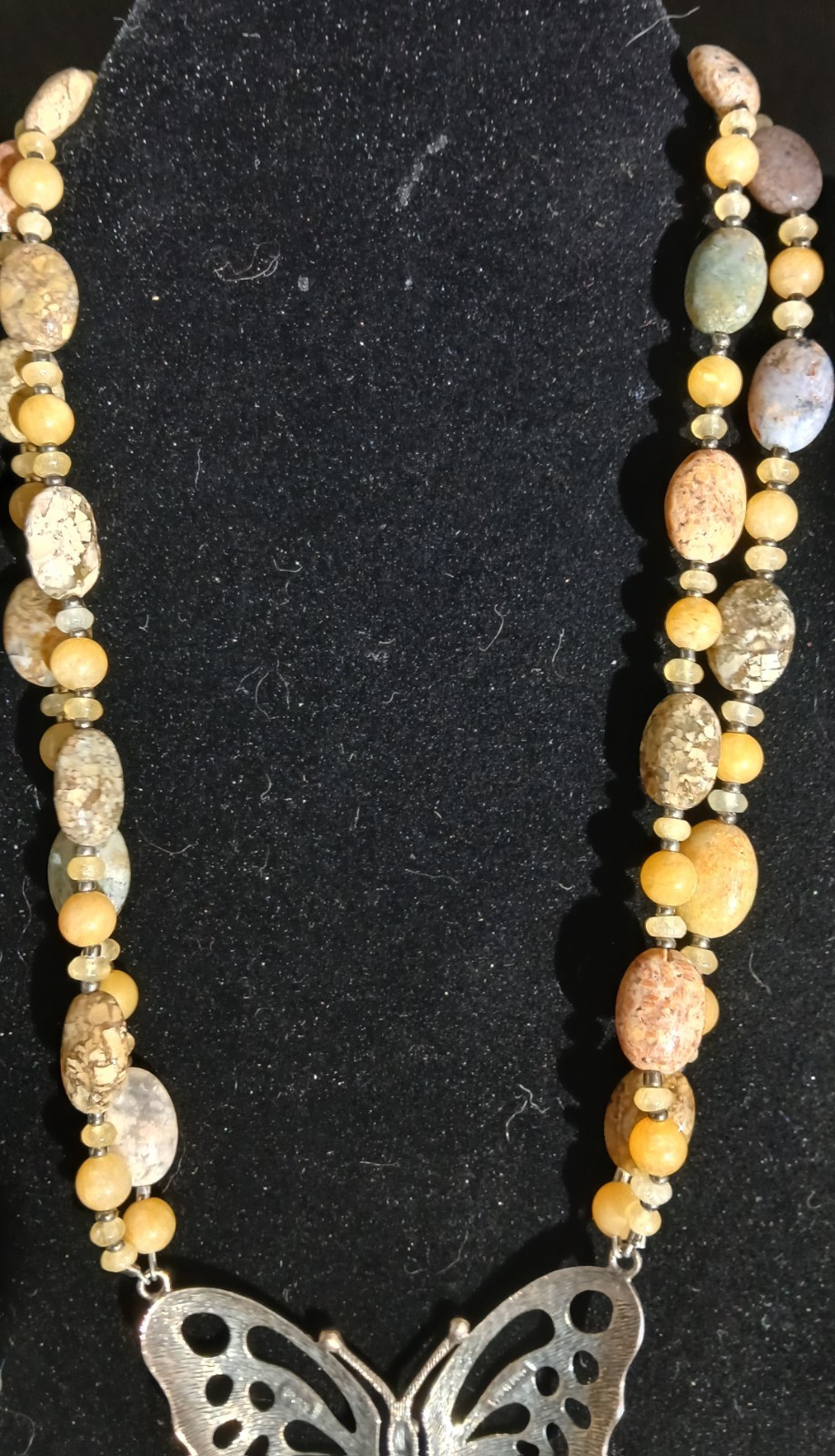 DTR Brand By Jay King Sterling Silver Butterfly & Multi-colored Agates 18″…
