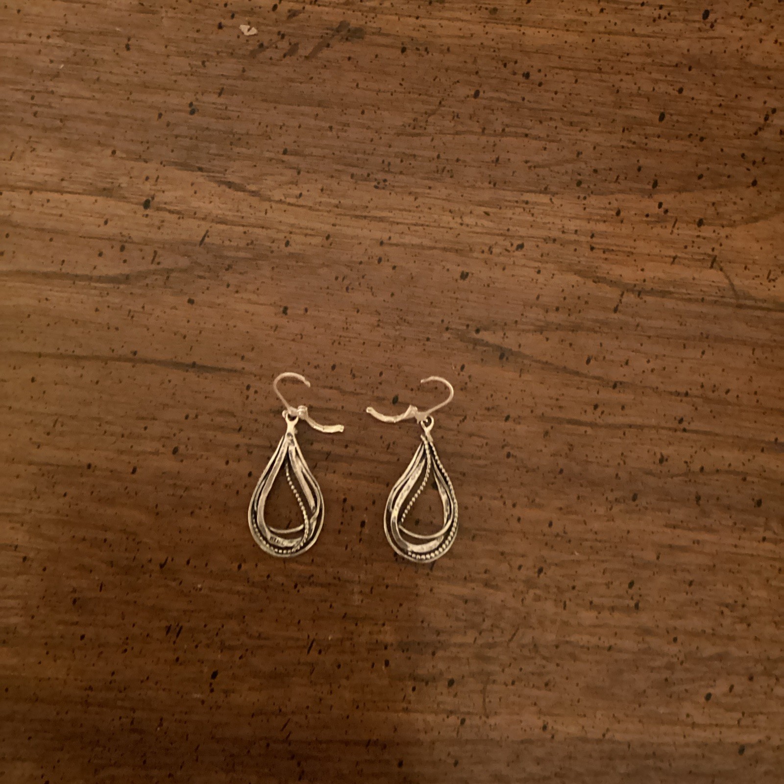 Noa Zuman Sterling Silver Rope Textured Teardrop Dangle Earrings NEW