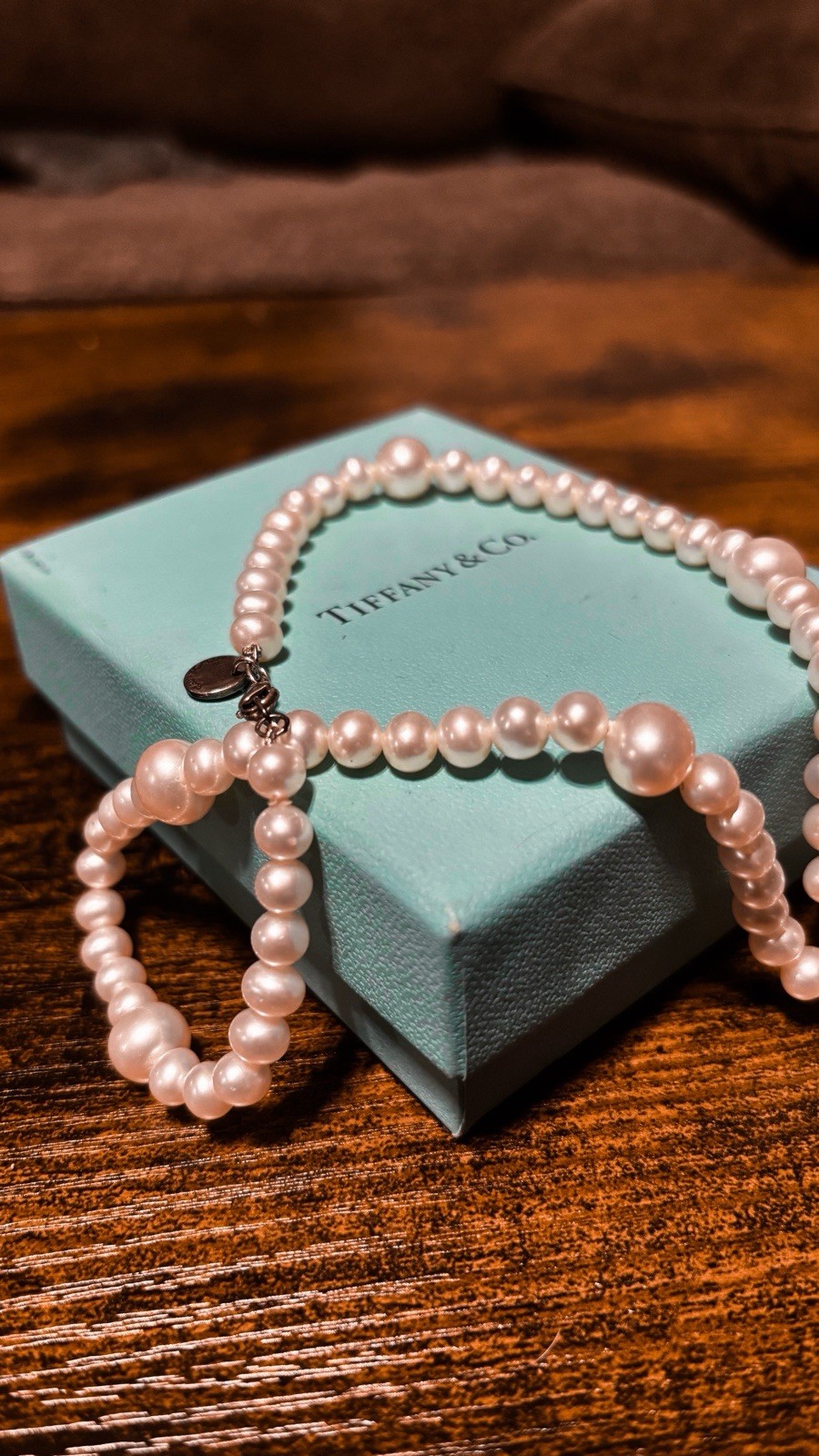 Tiffany & Co. 30” Hand-Knotted Cultured Pearl Necklace Ag925 Sterling Silver