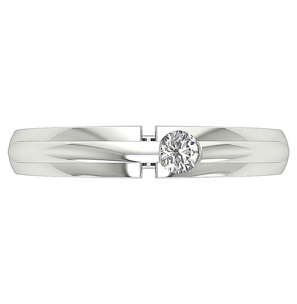 Solitaire Anniversary Ring I1 G 0.20 Ct Genuine Diamond 14K Gold White Bezel Set