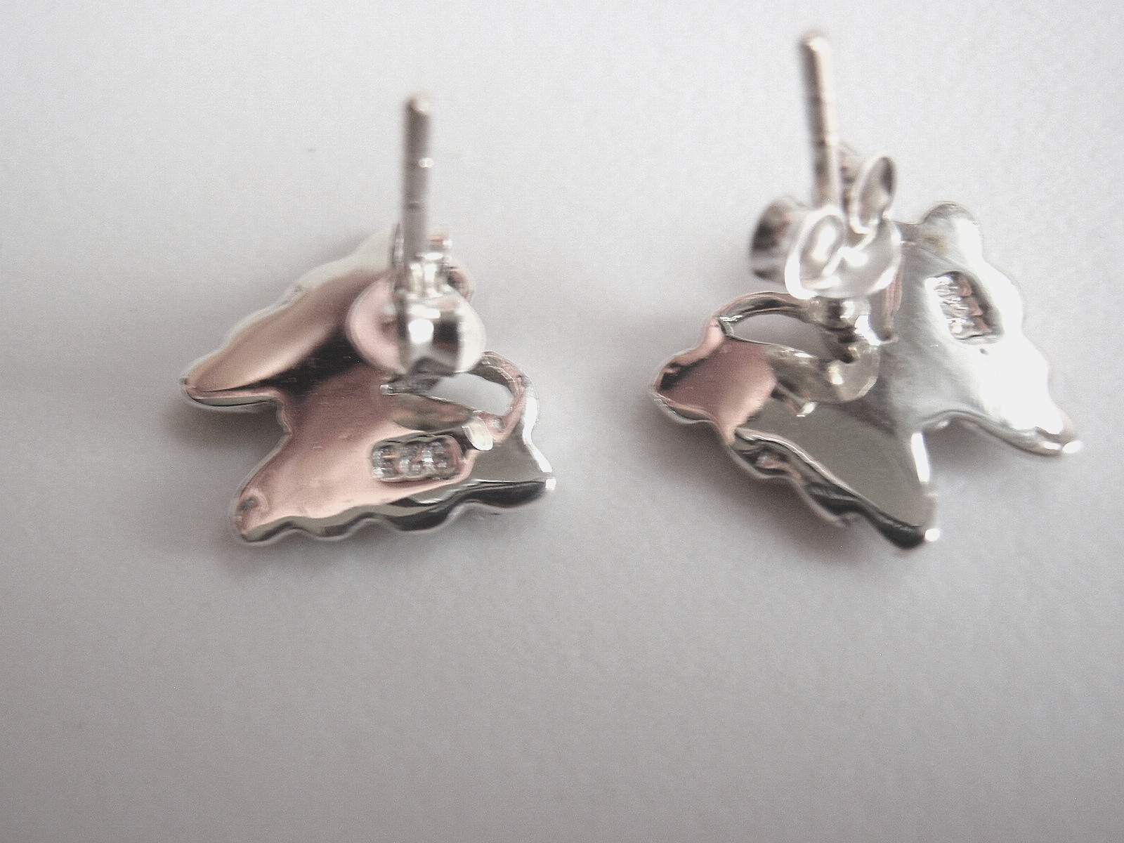 Marcasite Butterfly Stud Earrings 925 Sterling Silver