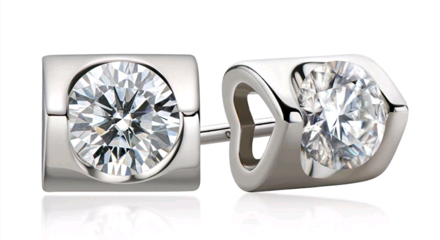 1.0CTW. Real Moissanite Stud Earrings Women 925 Sterling Silver D Color VVS1