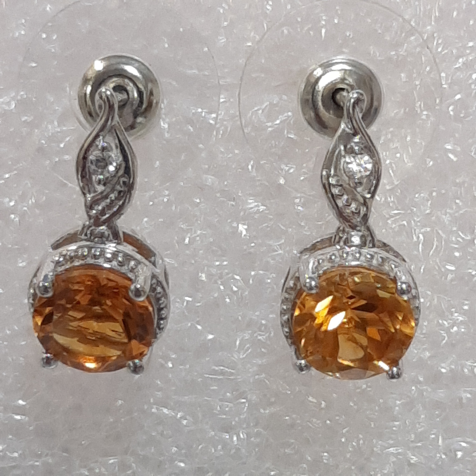 Gorgeous Color!! Serra Gaucha Citrine Dangle Earrings Platinum Plated 2.50ctw