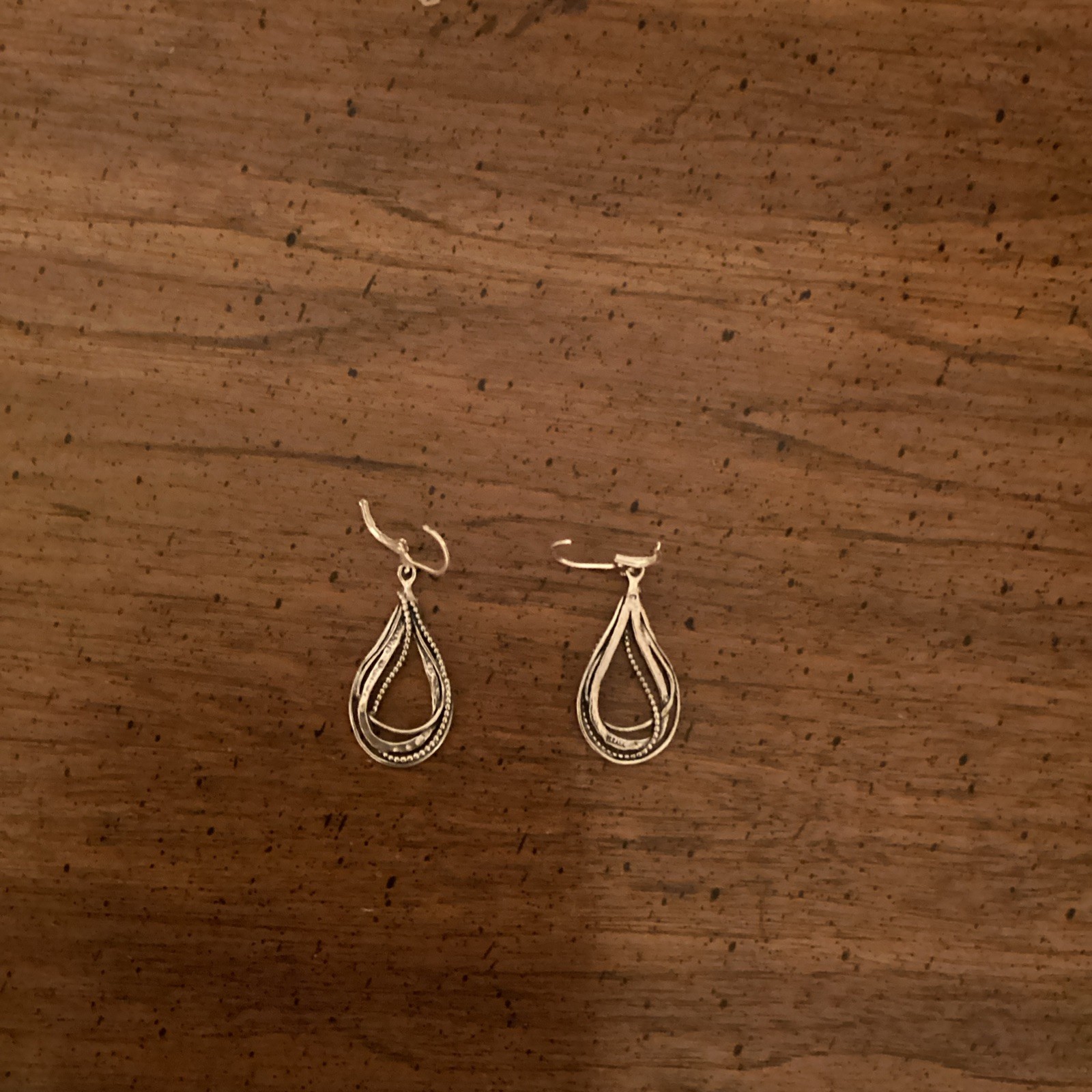 Noa Zuman Sterling Silver Rope Textured Teardrop Dangle Earrings NEW