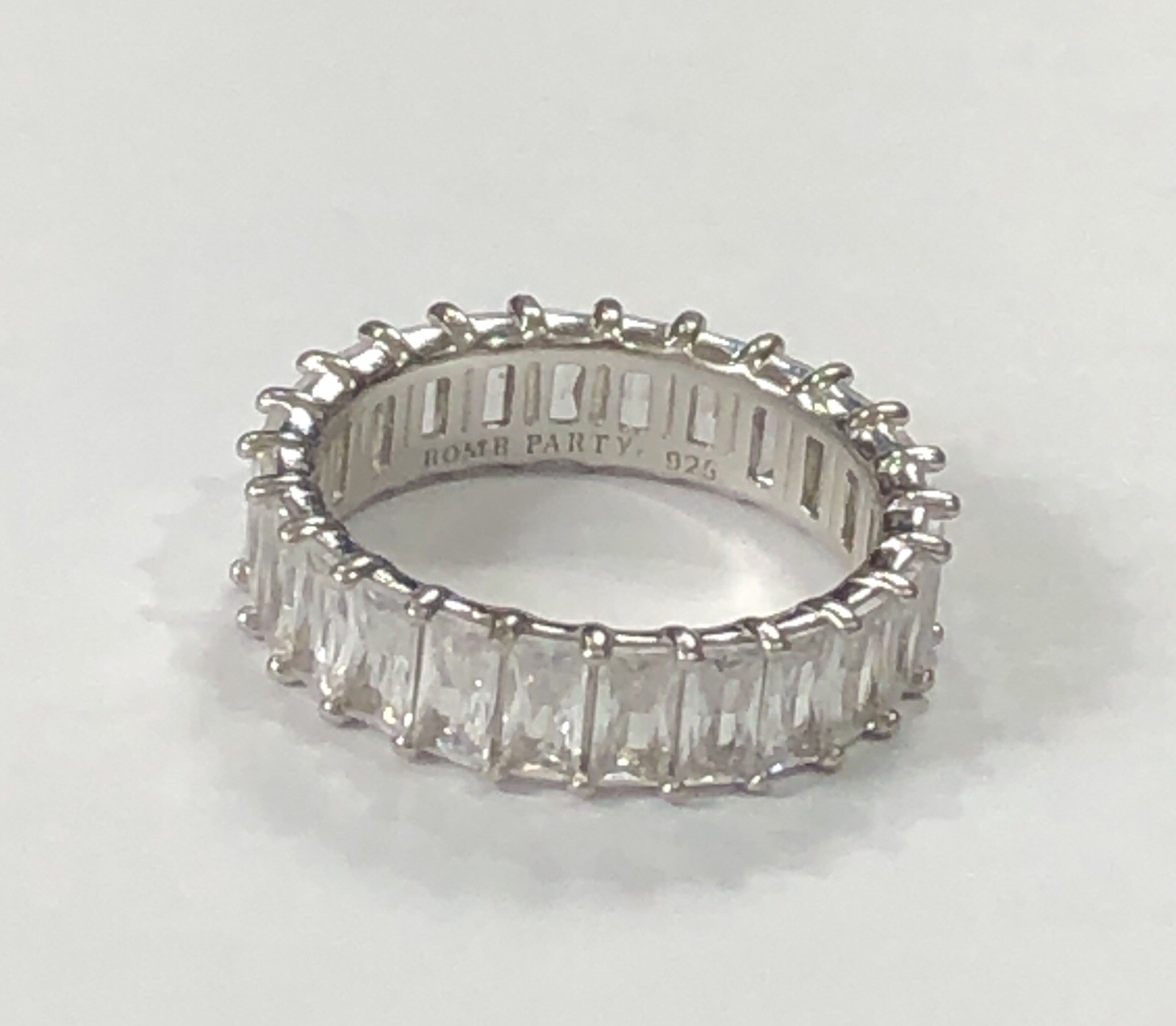 Bomb Party Ring Sterling Silver 925 Eternity Band CZ – Size 7