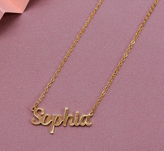 925 Sterling Silver Name Pendant With Chain Personalized Christmas Gift For Her