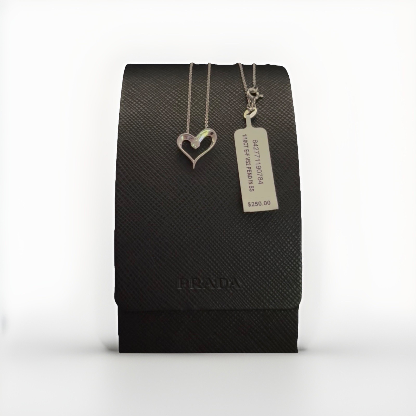 Macy’s Lab-Created Diamond Heart 18” Pendant in Sterling Silver ~ New~ $250.00