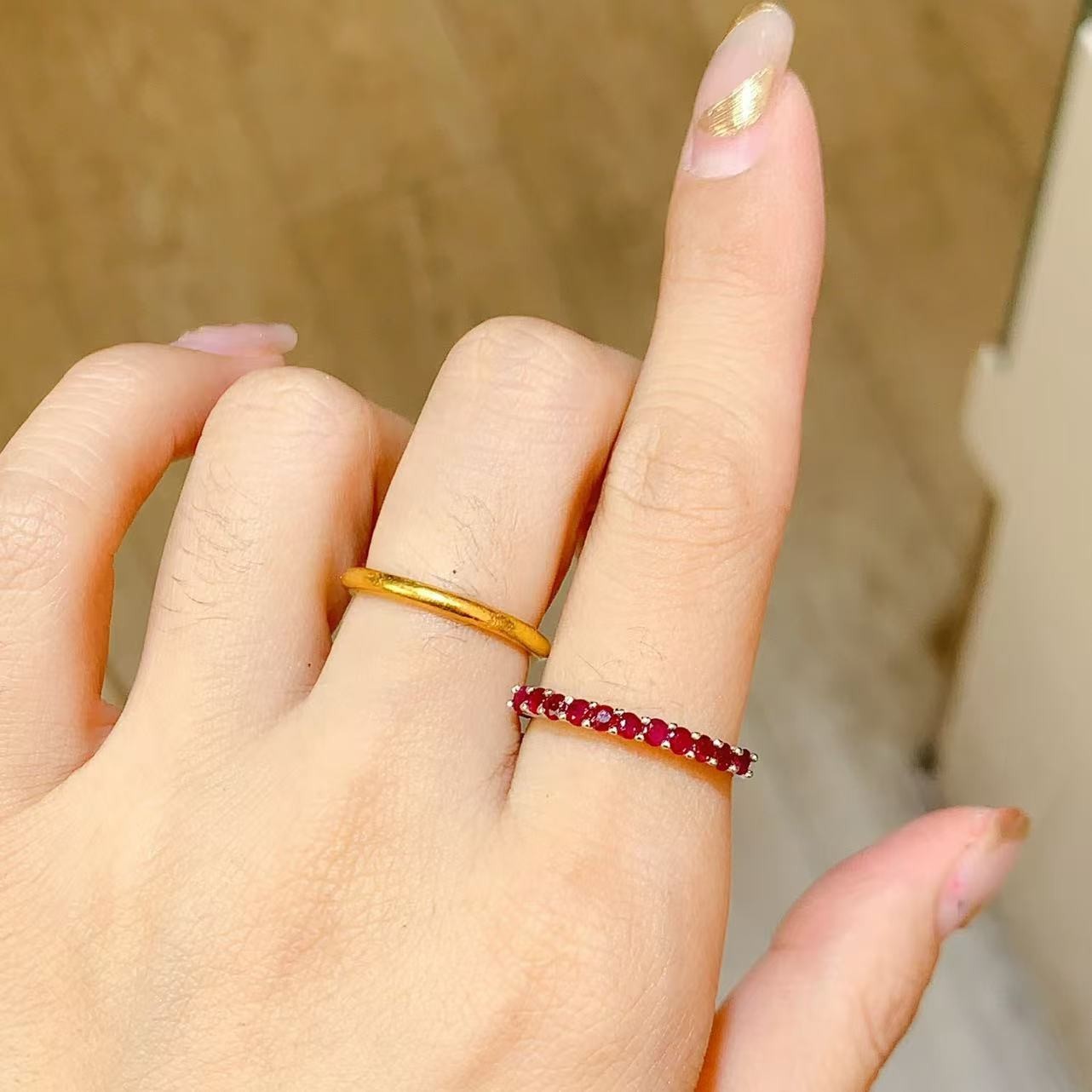 Natural Ruby Band Ring 2mm 925 Sterling Silver, Women’s Ruby Rings