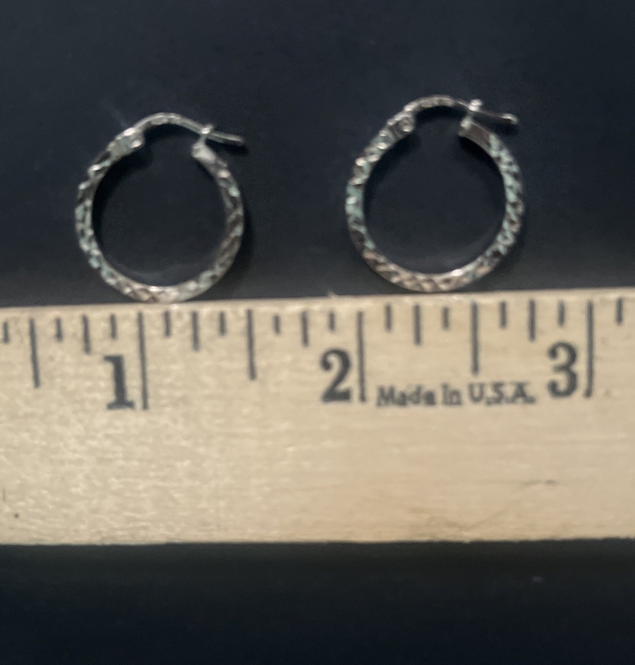 3/4” Diamond Cut Silver 925 Stamped Hoops Snap Back New Earrings 1.85 mm Thick