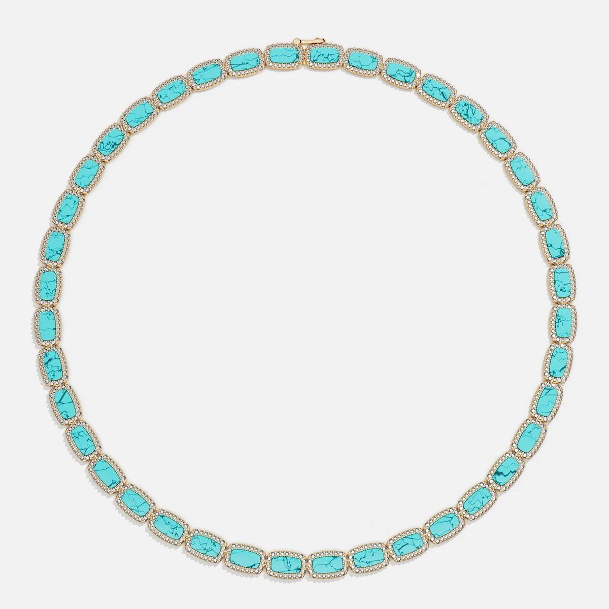 This necklace is made with Yellow Alloy and 18k gold plated