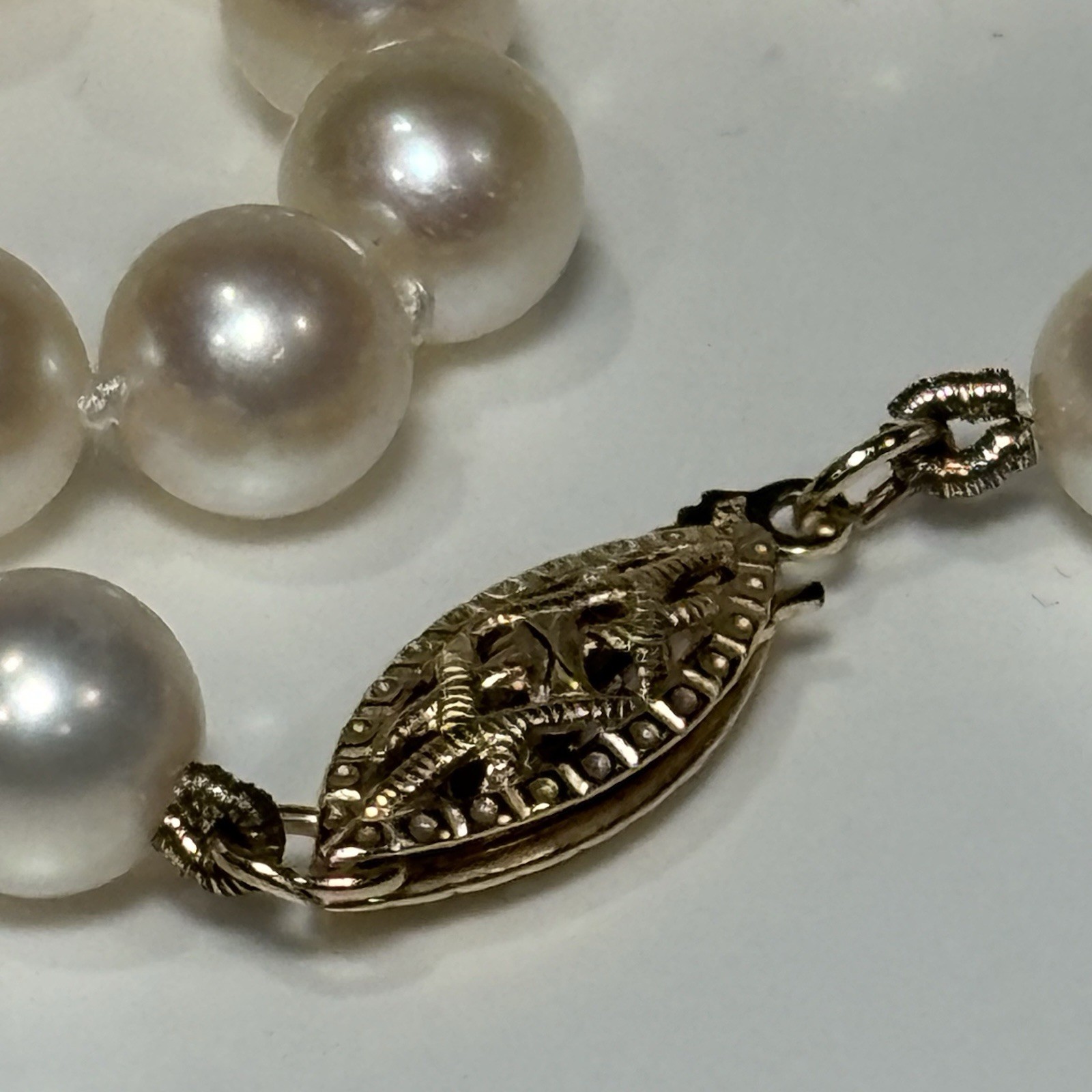 Vintage Akoya Pearl Necklace 14K Gold Mandels Jewelry St Louis 17 Inch