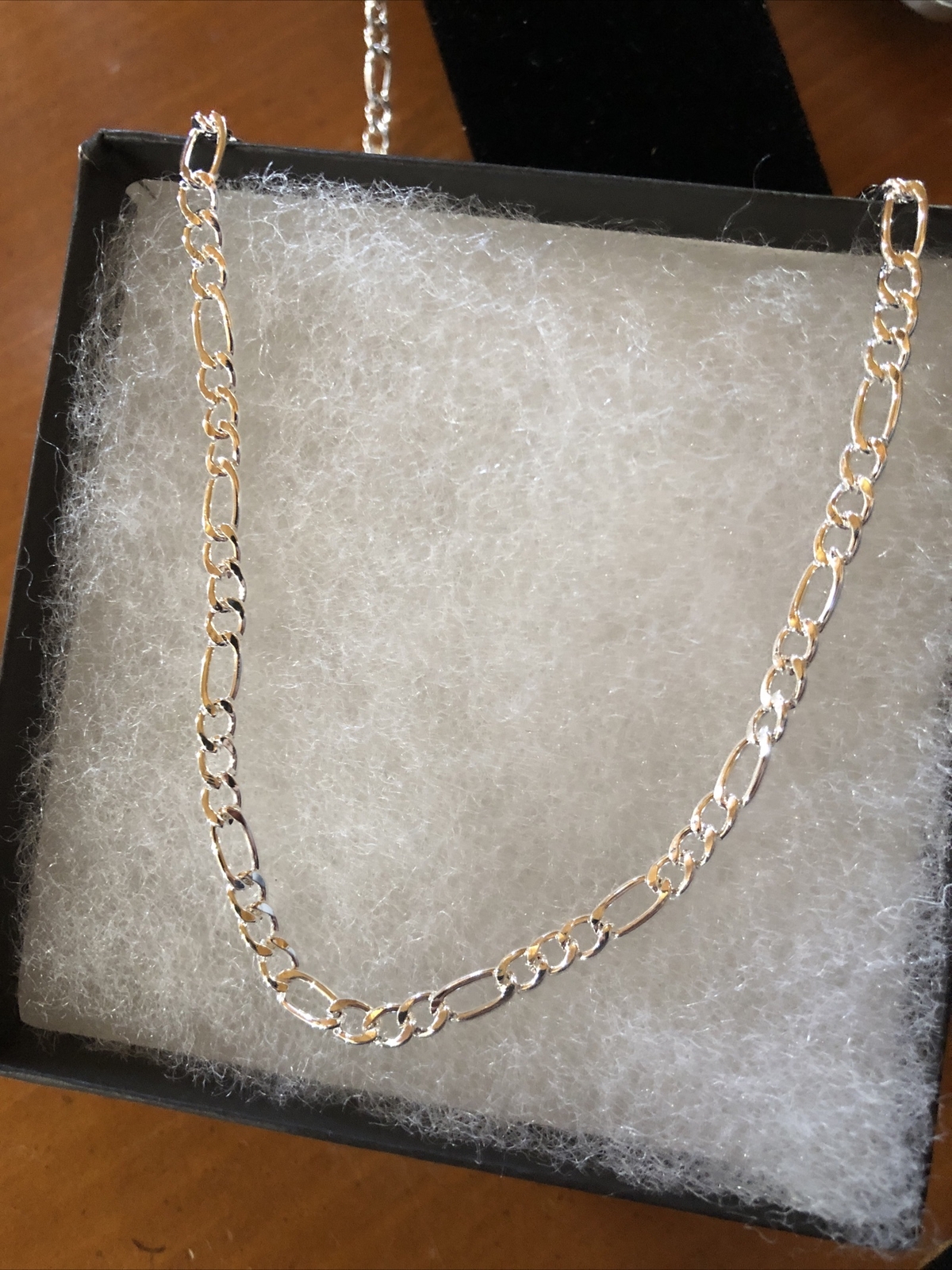Silver Plate 22” Figaro Chain Link Necklace