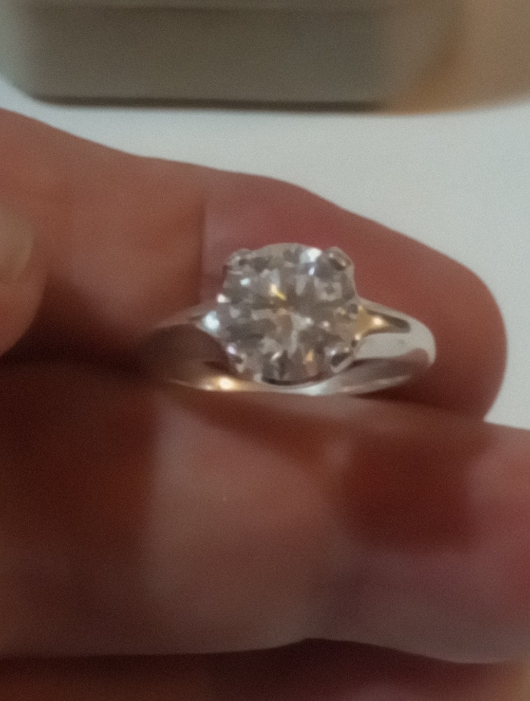 NATURAL CERTIFIED GEM TESTED NOT ENHANCED WHITE DIAMOND 2.0 CT 925 S RING SIZE 7