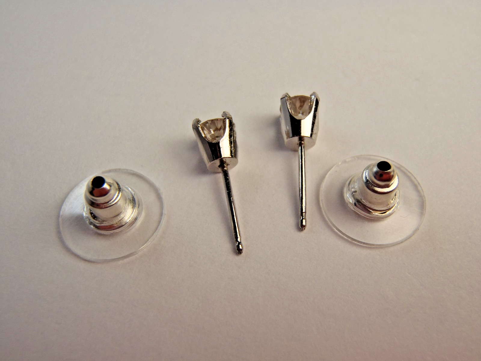 Solid 14k White Gold 1/2Ct Tw Round Natural Diamond Stud Earrings Male or Female