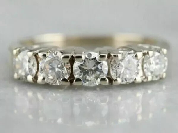 1.50Ct Lab-Created Diamond Round Cut Engagement Ring 14K Yellow Gold finish
