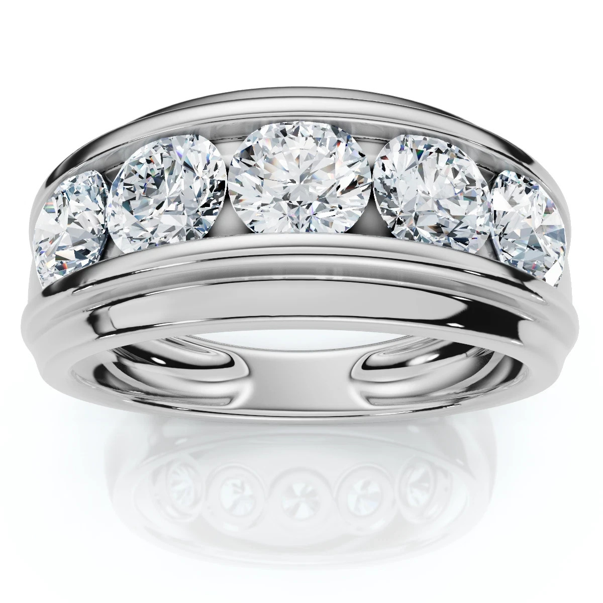 Certified and Natural Men’s 2Ct Diamond Ring Channel Set, Engagement Ring, Gift