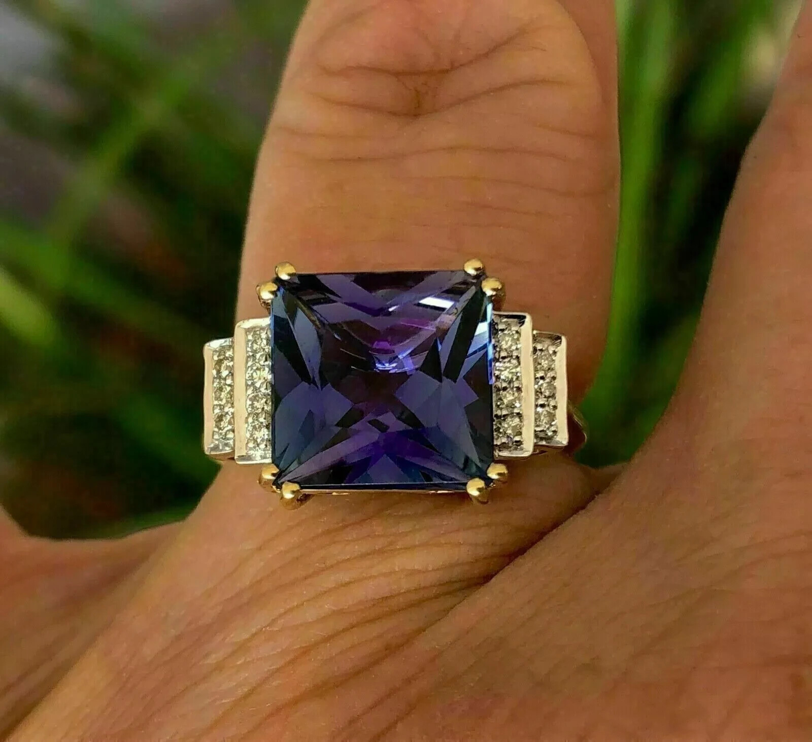 2.50Ct Lab-Created Tanzanite Solitaire Engagement Ring 14K Yellow Gold Finish