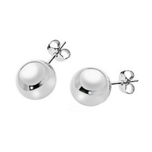 14K White Gold Ball Stud Earrings – Genuine Gold – 3mm,4mm,5mm,6mm,7mm,8mm