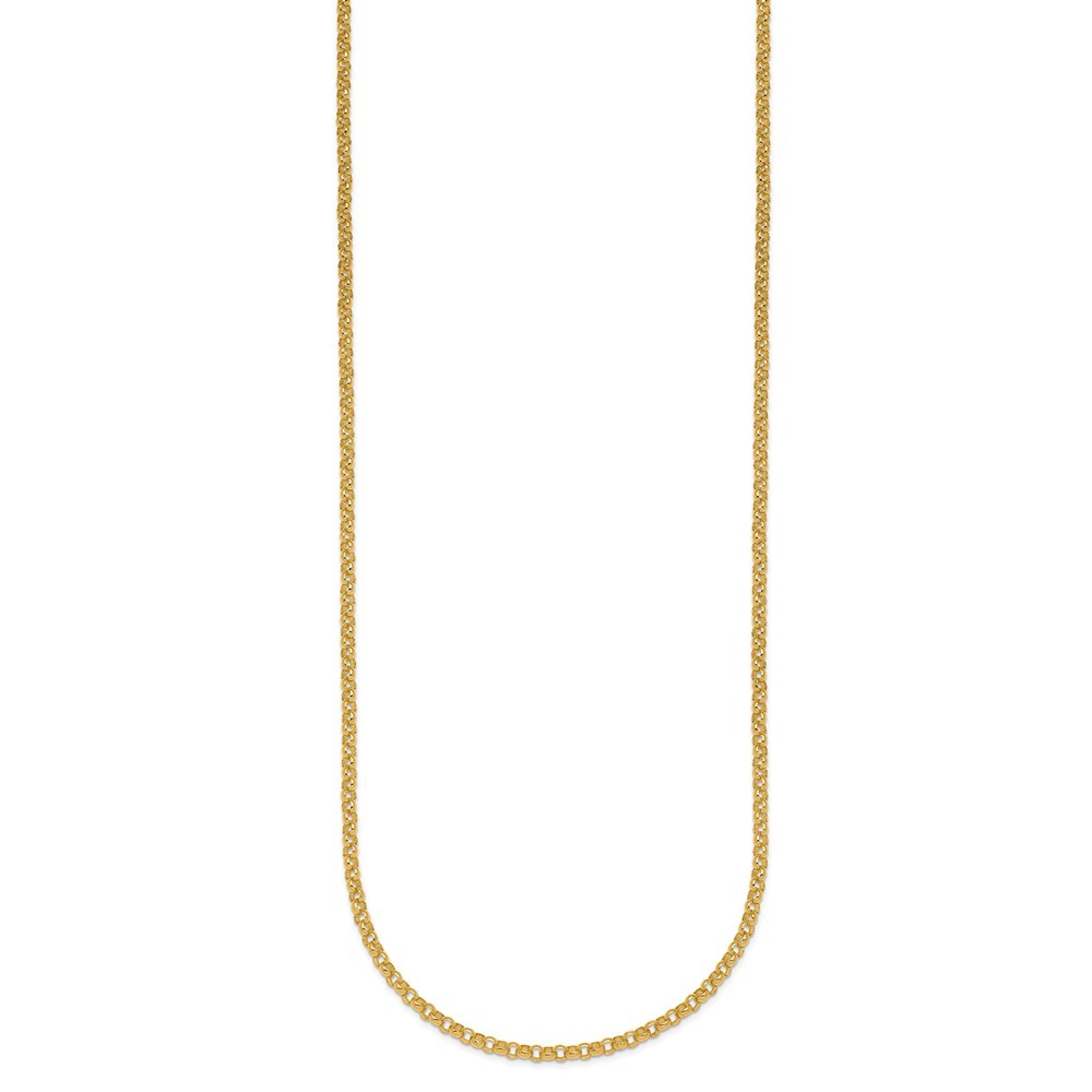 18k Yellow Gold Polished 2.4mm Solid Rolo Chain Necklace 16″ 5.92gm
