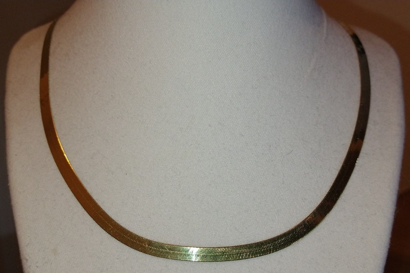 Solid 14k gold 5mm Italian herringbone chain 9.1 grams – 20″