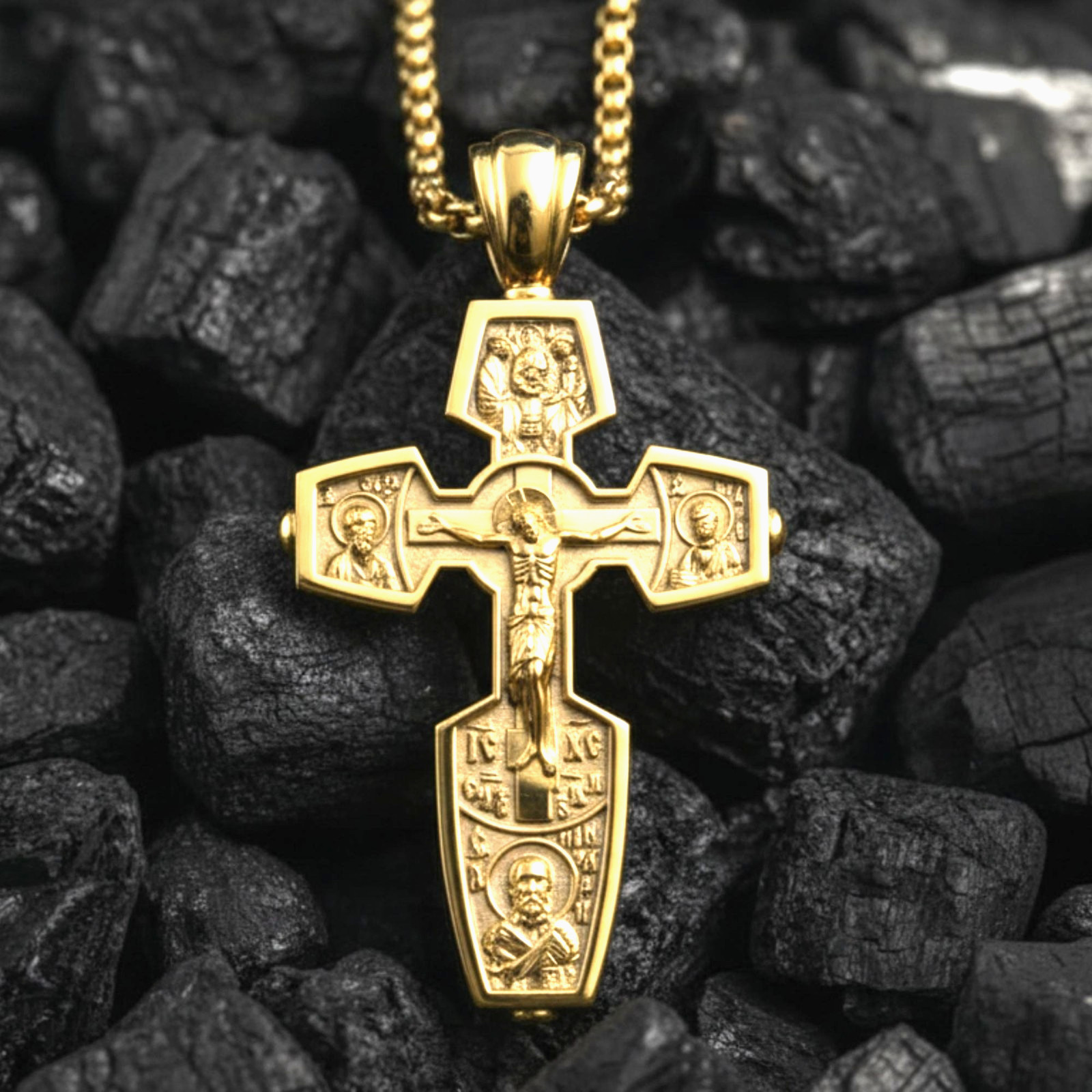 Saint Nicholas Orthodox Cross Pendant 925 Sterling Silver Necklace Gift For Her