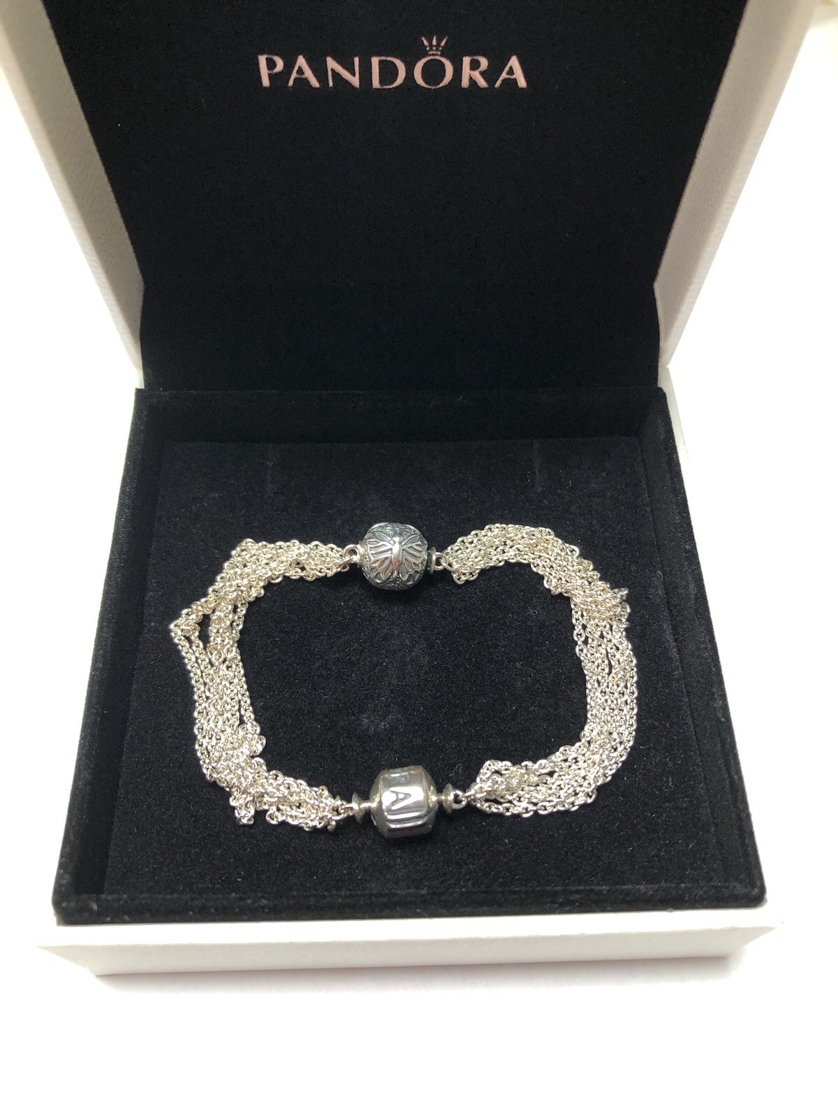 RETIRED Authentic PANDORA Lacewing Butterfly Clip & 8.3″ Multi Strand Bracelet