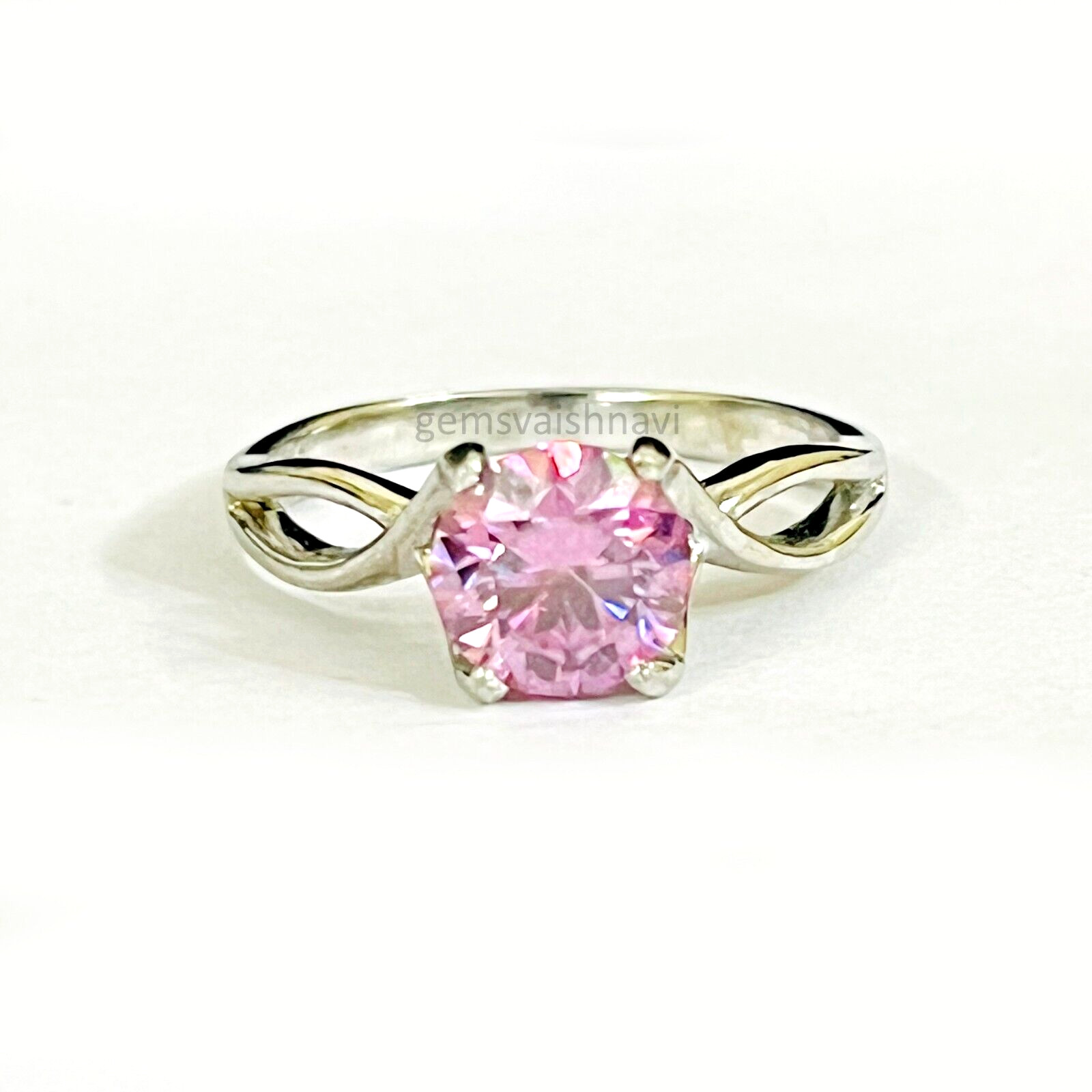 1 Ct Pink Treated Diamond Ring Great Shine & Luster VVS1 Certified ! Ideal Gift