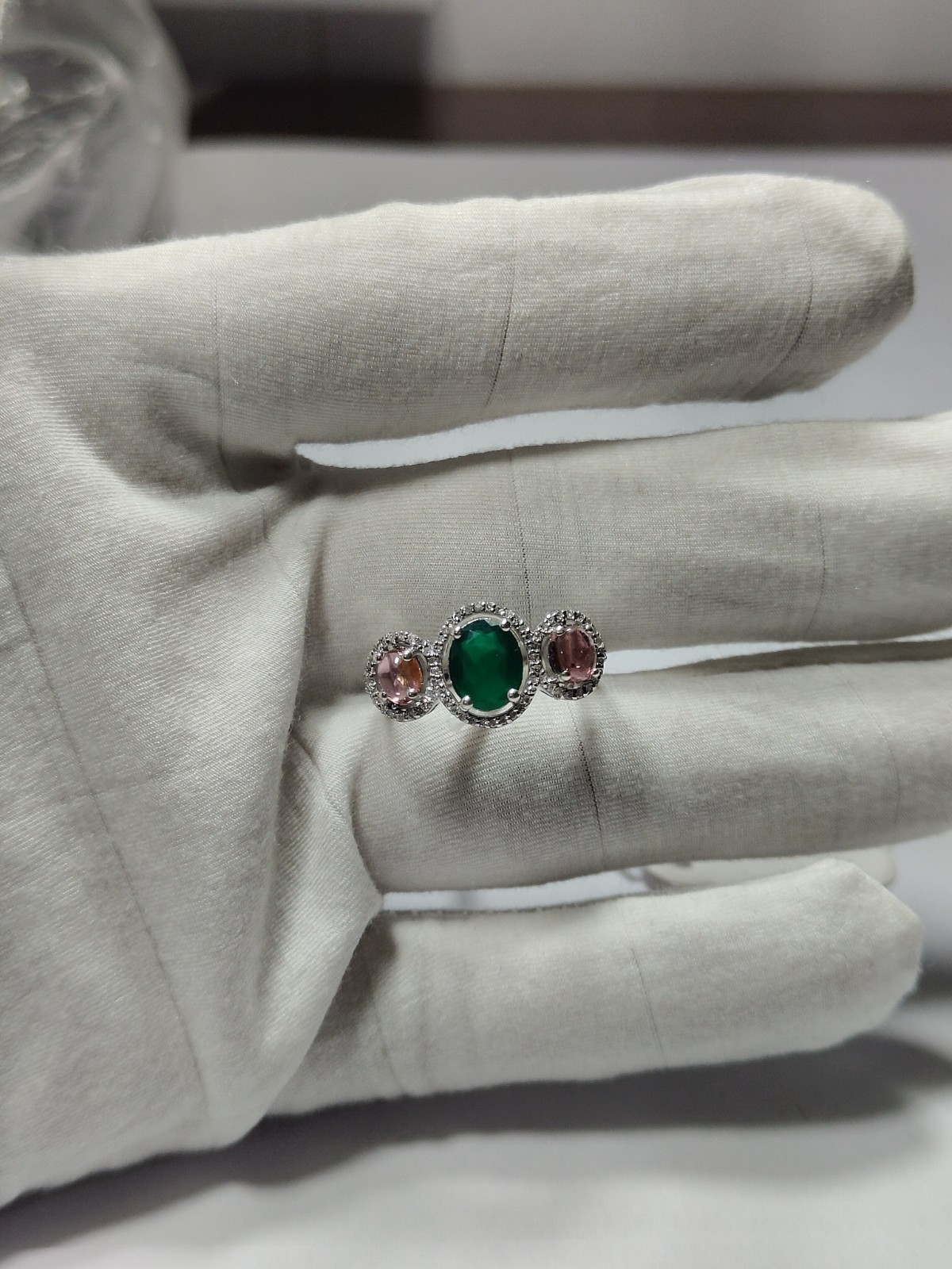 RARE Natural Emerald Rose Gold Plated Silver Anniversary Women’s Gift Ring