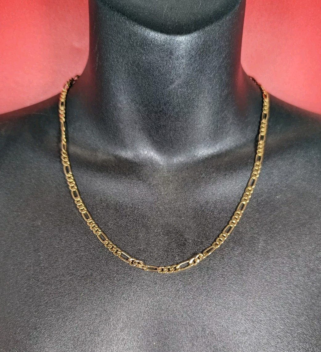 Gold Plated Costume 20″ Necklace Box Link Lobster Claw Clasp New Without tags