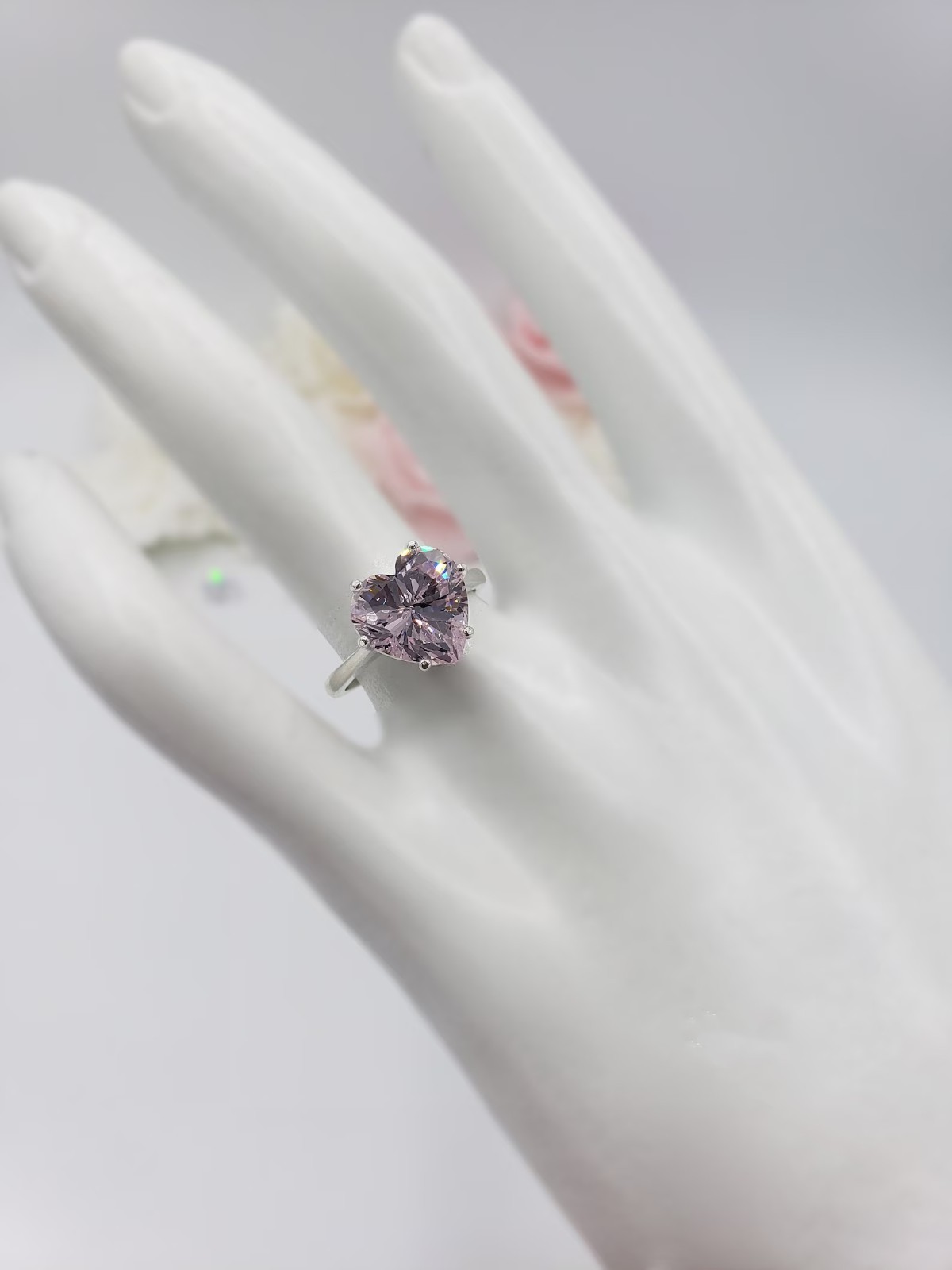 2.50 Ct Certified Heart Cut Solitaire White Treated Diamond 925 Silver Ring