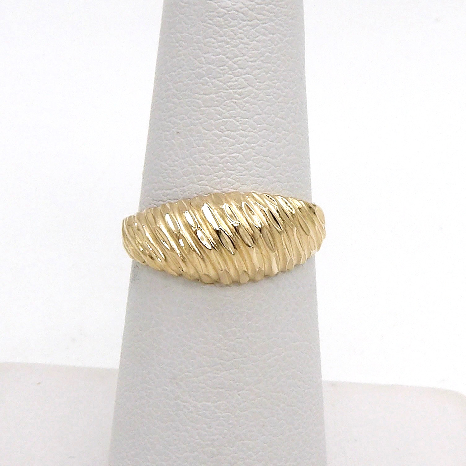 Solid 14k Gold Shrimp Domed Ring Michael Anthony sz5 Vintage