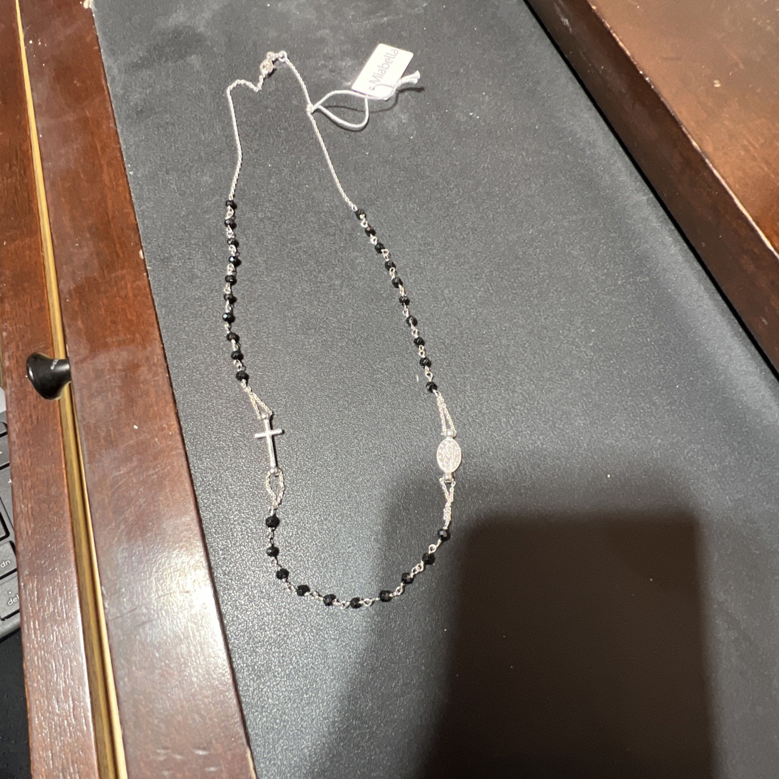 Miabella Sterling Silver Italian Rosary Choker Necklace
