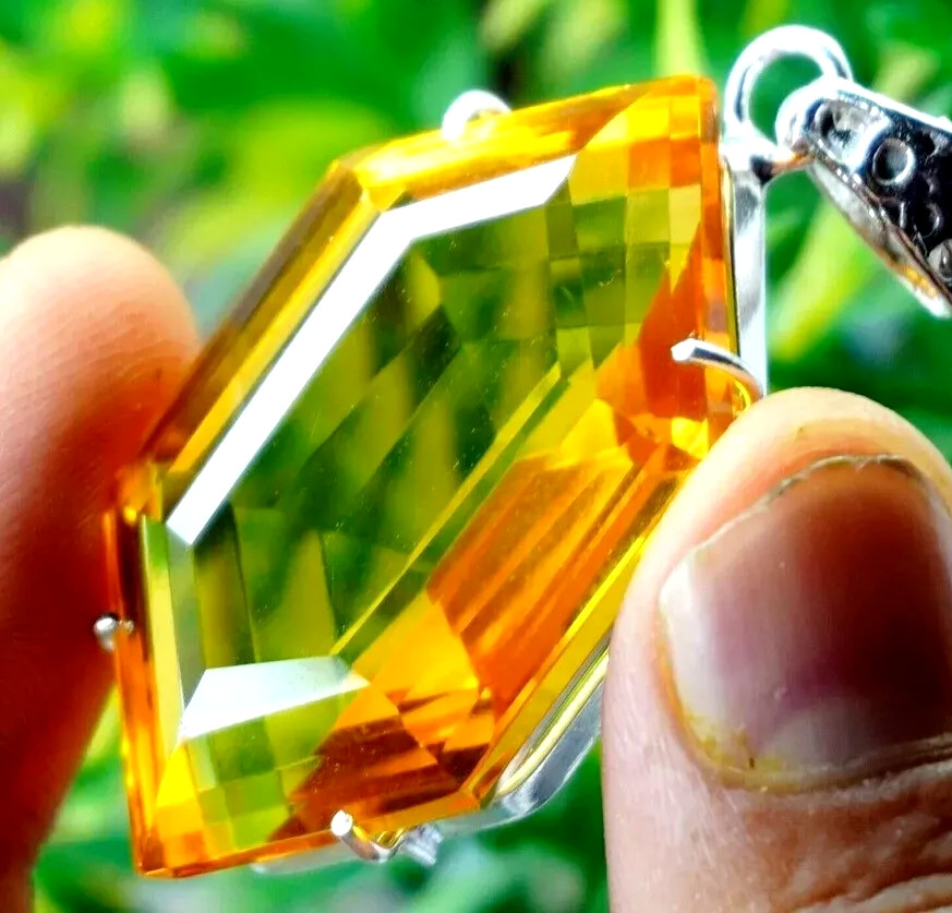 107.56 Ct GIE Certified Natural Topaz 925 Solid Silver Pendant Loose Gemstone