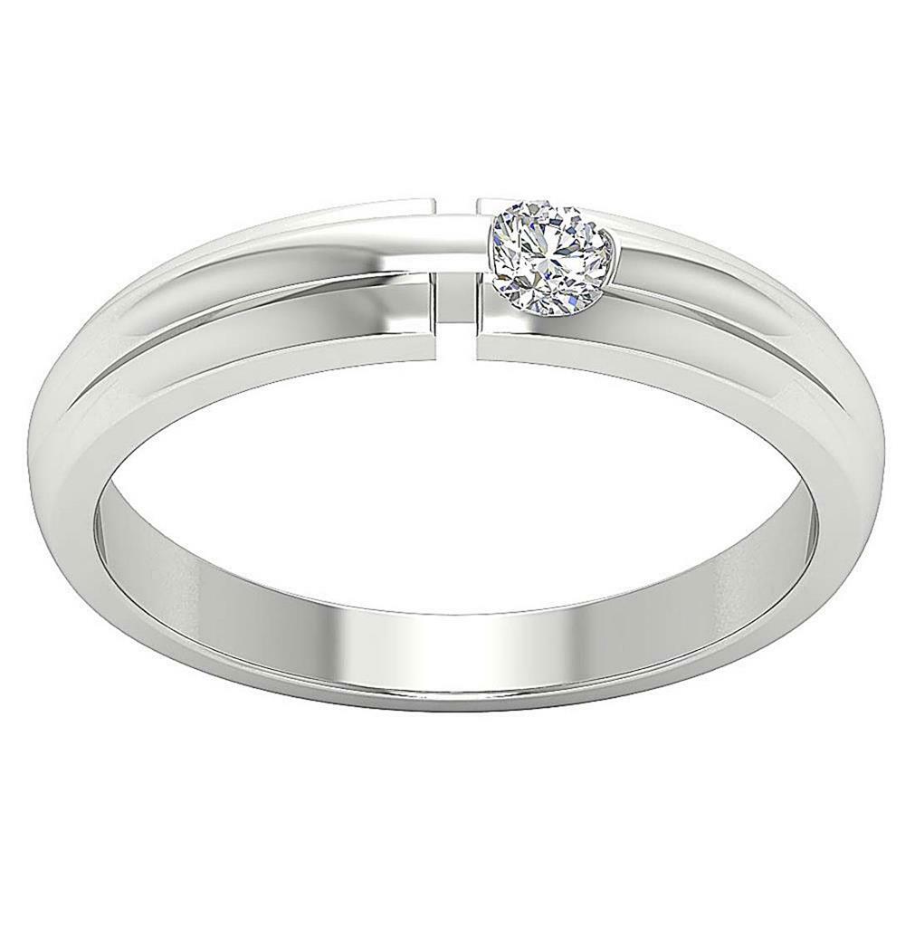 SI1 G 0.20 Carat Round Cut Diamond Wedding Solitaire Ring 14K Gold Rose Solid
